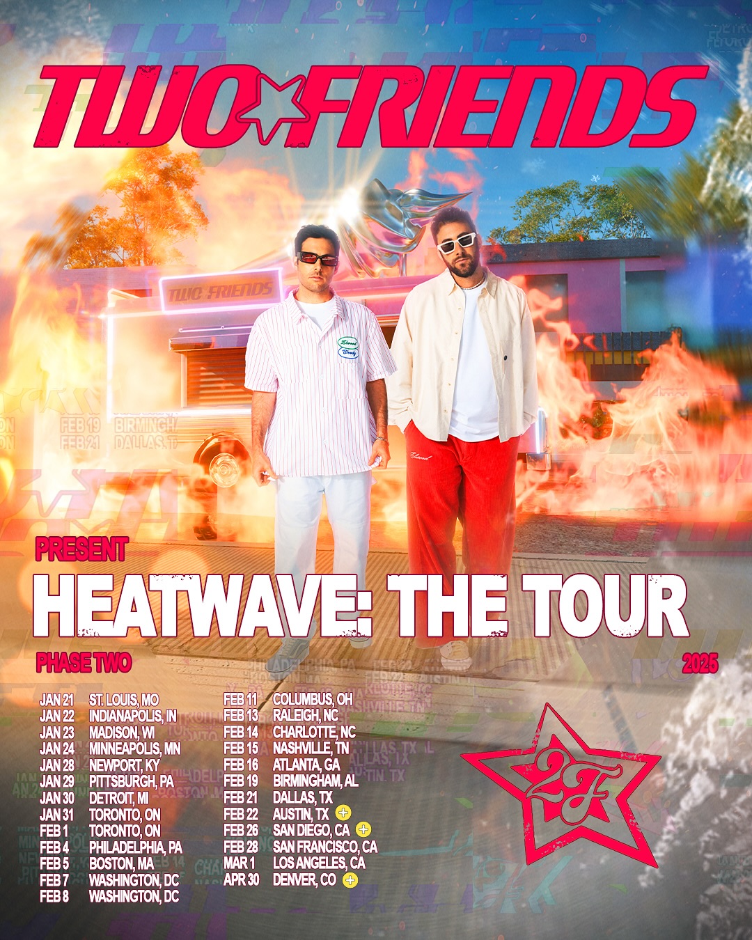 HEATWAVE Two Friends Tour Poster 2025